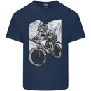 Downhill Mountain Biking DH Bike Cycling Kids T-Shirt Childrens Navy Blue