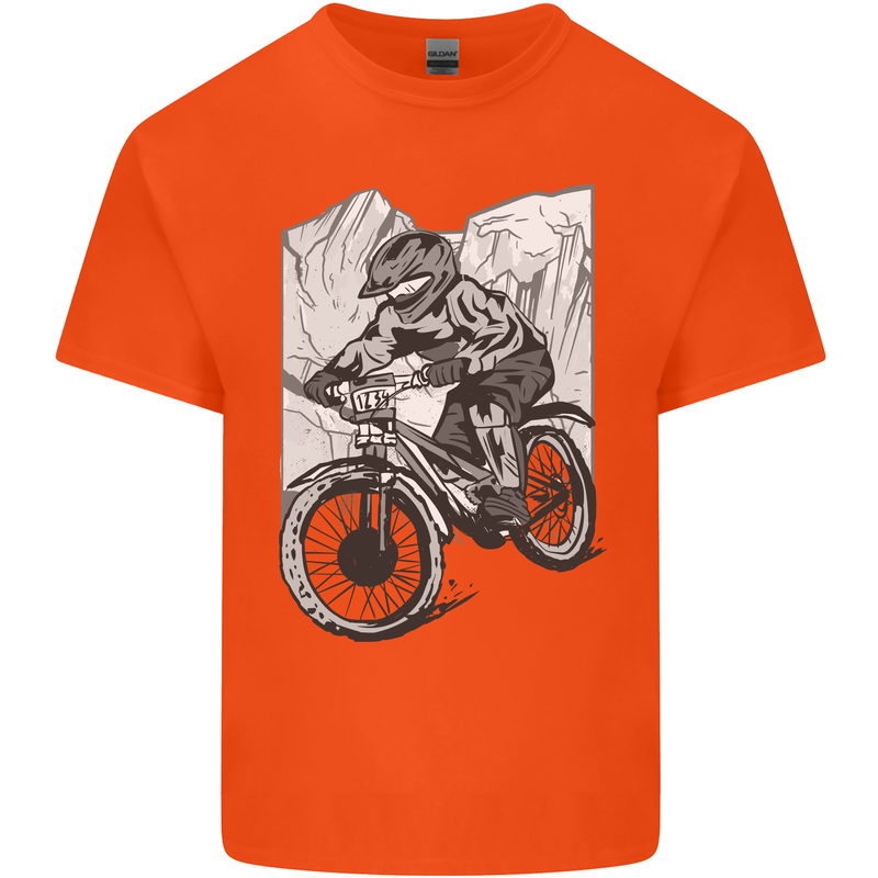 Downhill Mountain Biking DH Bike Cycling Kids T-Shirt Childrens Orange