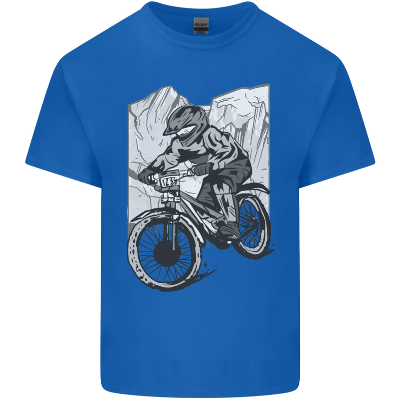 Downhill Mountain Biking DH Bike Cycling Kids T-Shirt Childrens Royal Blue