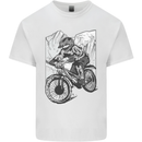 Downhill Mountain Biking DH Bike Cycling Kids T-Shirt Childrens White