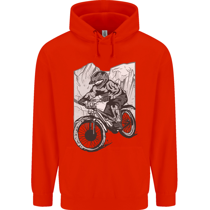 Downhill Mountain Biking DH Bike Cycling Mens 80% Cotton Hoodie Bright Red