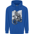 Downhill Mountain Biking DH Bike Cycling Mens 80% Cotton Hoodie Royal Blue