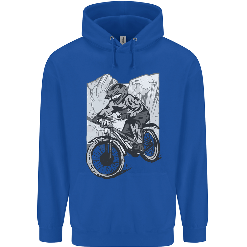 Downhill Mountain Biking DH Bike Cycling Mens 80% Cotton Hoodie Royal Blue