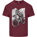 Downhill Mountain Biking DH Bike Cycling Mens Cotton T-Shirt Tee Top Maroon