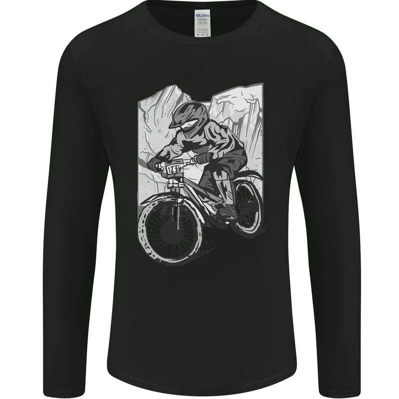 Downhill Mountain Biking DH Bike Cycling Mens Long Sleeve T-Shirt Black