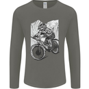 Downhill Mountain Biking DH Bike Cycling Mens Long Sleeve T-Shirt Charcoal