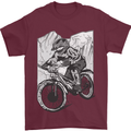 Downhill Mountain Biking DH Bike Cycling Mens T-Shirt 100% Cotton Maroon