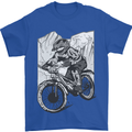 Downhill Mountain Biking DH Bike Cycling Mens T-Shirt 100% Cotton Royal Blue