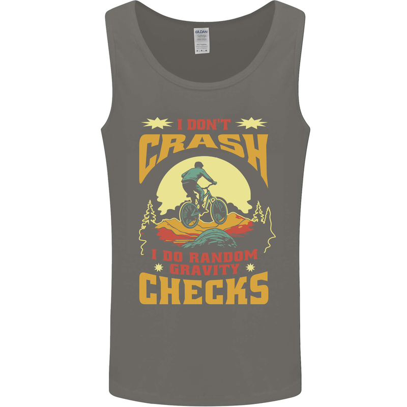 Downhill Mountain Biking DH Bike Funny Mens Vest Tank Top Charcoal