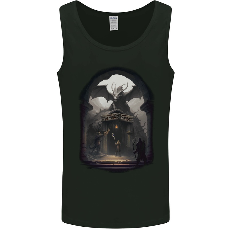 Dragon Cave Fantasy RPG Role Play Games Mens Vest Tank Top Black