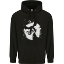 Dragon Full Moon Silhouette Mens 80% Cotton Hoodie Black