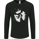 Dragon Full Moon Silhouette Mens Long Sleeve T-Shirt Black
