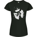 Dragon Full Moon Silhouette Womens Petite Cut T-Shirt Black