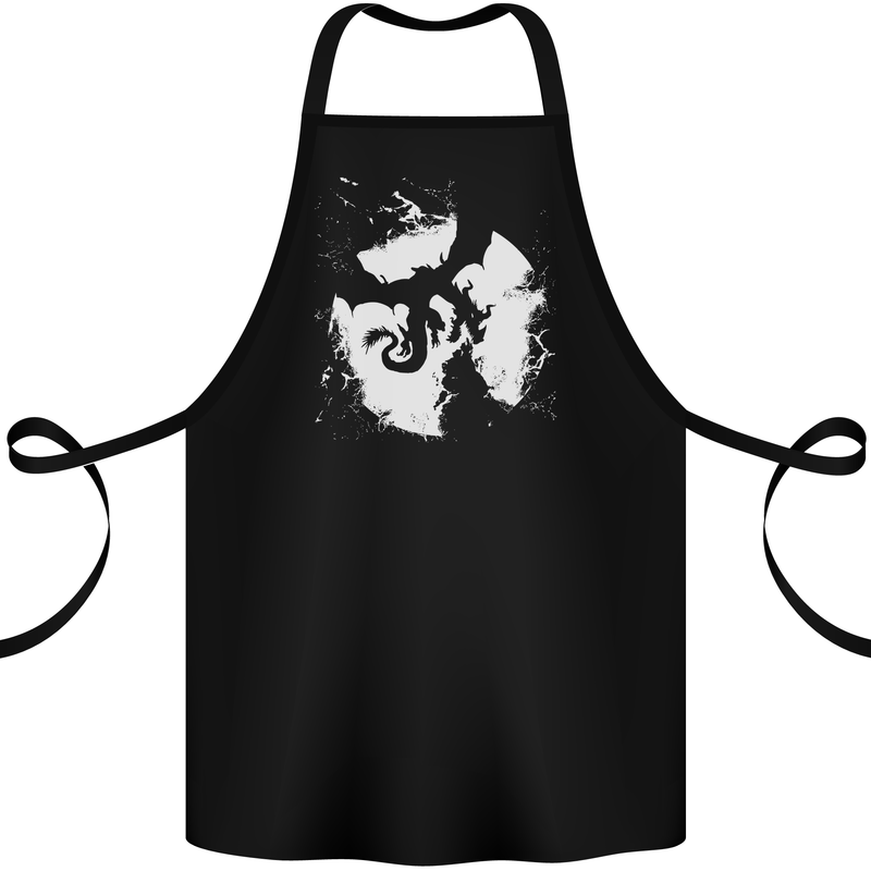 Dragon Moon Fantasy Cotton Apron 100% Organic Black