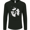 Dragon Moon Fantasy Mens Long Sleeve T-Shirt Black