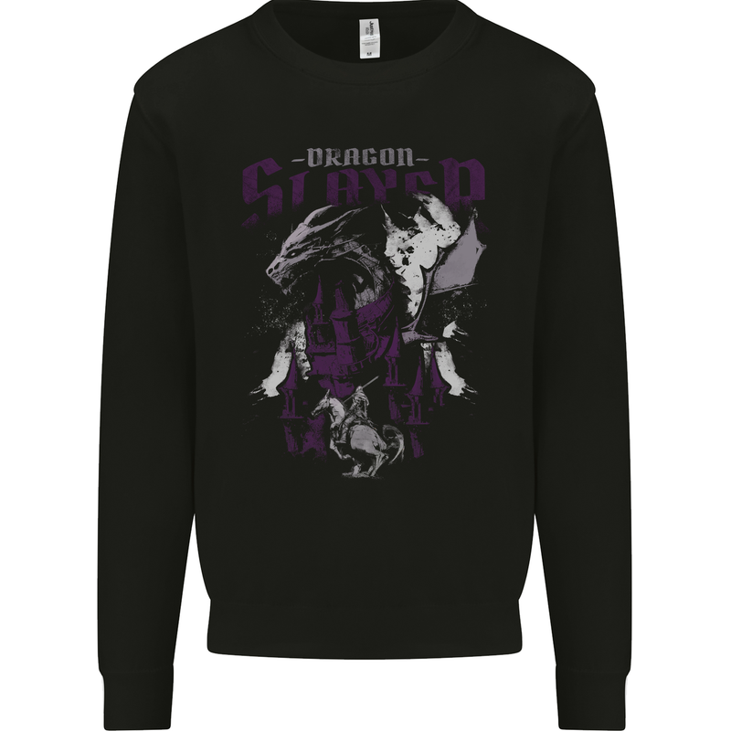 Dragon Slayer St George Crusader Knight Templar Mens Sweatshirt Jumper Black
