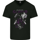Dragon Slayer St George Crusader Knight Templar Mens V-Neck Cotton T-Shirt Black