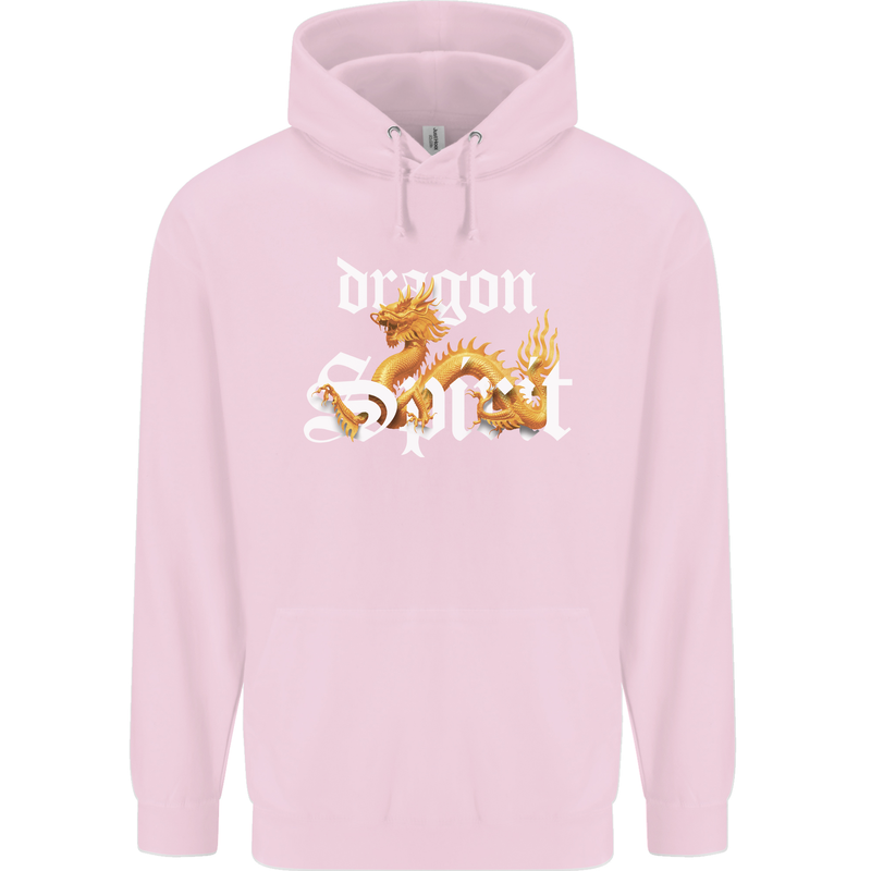 Dragon Spirit Fantasy Childrens Kids Hoodie Light Pink