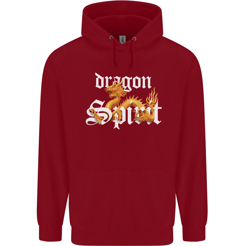 Dragon Spirit Fantasy Childrens Kids Hoodie Red