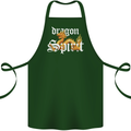 Dragon Spirit Fantasy Cotton Apron 100% Organic Forest Green