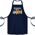 Dragon Spirit Fantasy Cotton Apron 100% Organic Navy Blue