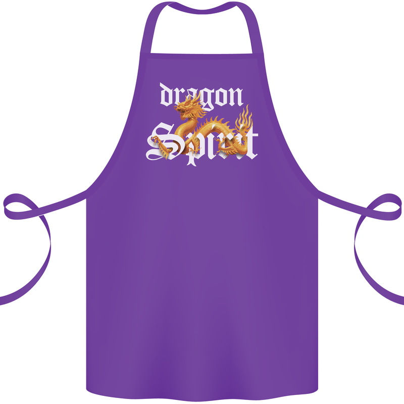 Dragon Spirit Fantasy Cotton Apron 100% Organic Purple