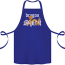 Dragon Spirit Fantasy Cotton Apron 100% Organic Royal Blue