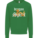 Dragon Spirit Fantasy Kids Sweatshirt Jumper Irish Green