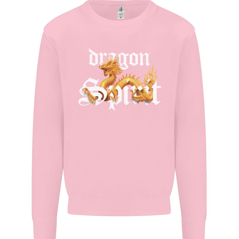 Dragon Spirit Fantasy Kids Sweatshirt Jumper Light Pink