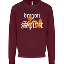 Dragon Spirit Fantasy Kids Sweatshirt Jumper Maroon
