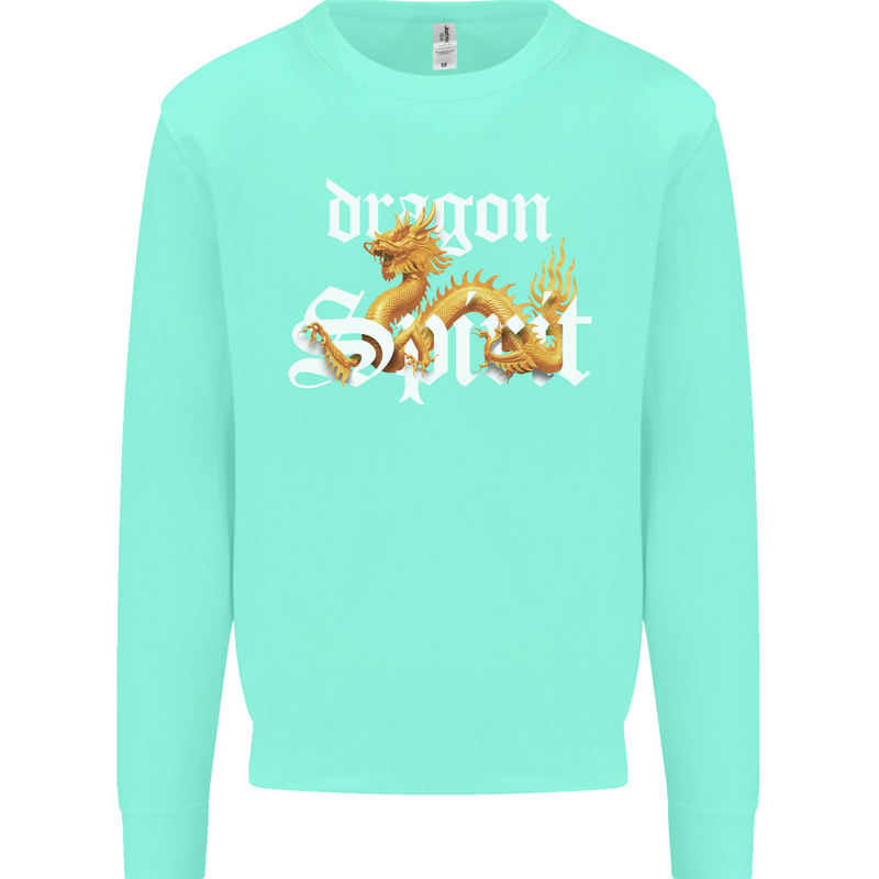 Dragon Spirit Fantasy Kids Sweatshirt Jumper Peppermint