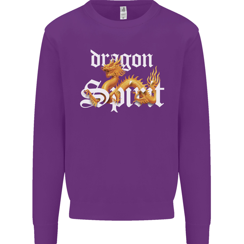 Dragon Spirit Fantasy Kids Sweatshirt Jumper Purple