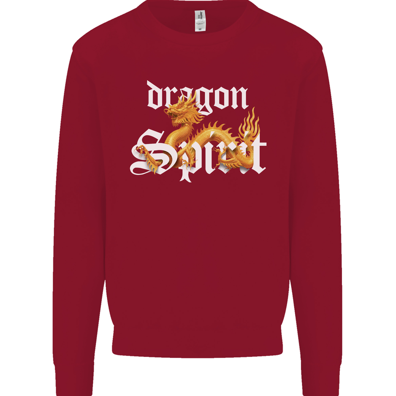 Dragon Spirit Fantasy Kids Sweatshirt Jumper Red