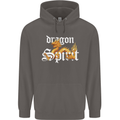 Dragon Spirit Fantasy Mens 80% Cotton Hoodie Charcoal