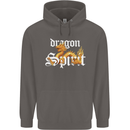 Dragon Spirit Fantasy Mens 80% Cotton Hoodie Charcoal