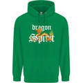 Dragon Spirit Fantasy Mens 80% Cotton Hoodie Irish Green