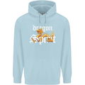 Dragon Spirit Fantasy Mens 80% Cotton Hoodie Light Blue
