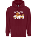 Dragon Spirit Fantasy Mens 80% Cotton Hoodie Maroon