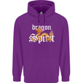 Dragon Spirit Fantasy Mens 80% Cotton Hoodie Purple