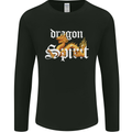 Dragon Spirit Fantasy Mens Long Sleeve T-Shirt Black