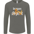 Dragon Spirit Fantasy Mens Long Sleeve T-Shirt Charcoal
