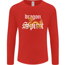 Dragon Spirit Fantasy Mens Long Sleeve T-Shirt Red