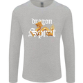 Dragon Spirit Fantasy Mens Long Sleeve T-Shirt Sports Grey