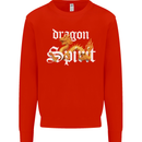 Dragon Spirit Fantasy Mens Sweatshirt Jumper Bright Red