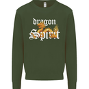 Dragon Spirit Fantasy Mens Sweatshirt Jumper Forest Green