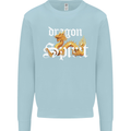 Dragon Spirit Fantasy Mens Sweatshirt Jumper Light Blue