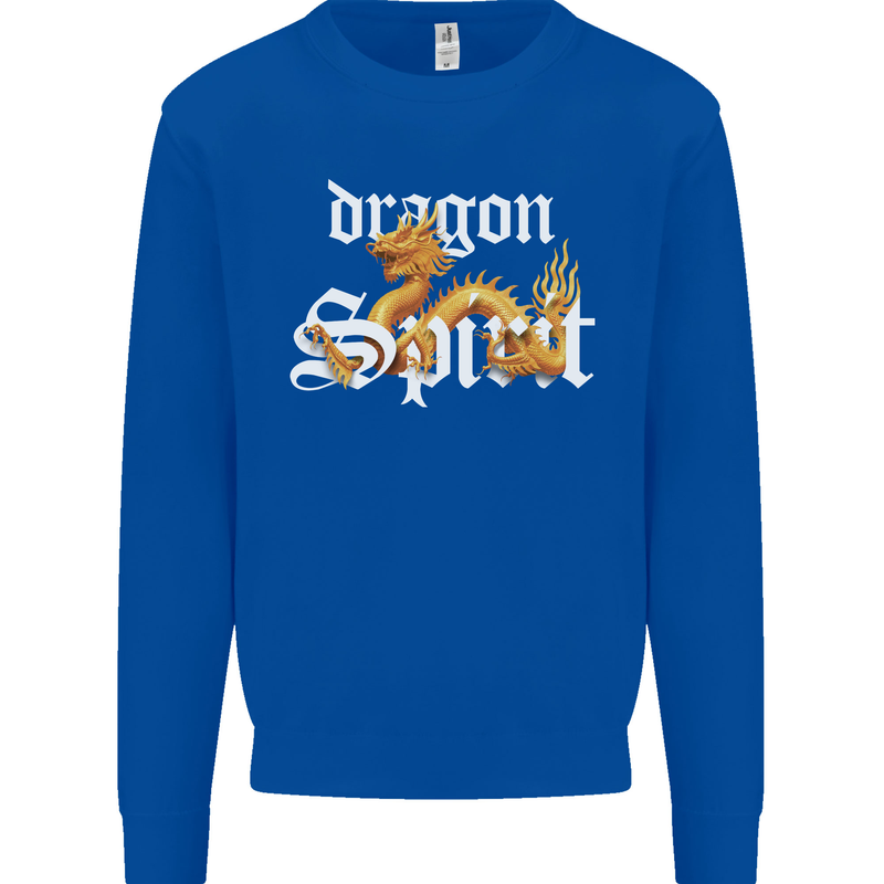 Dragon Spirit Fantasy Mens Sweatshirt Jumper Royal Blue