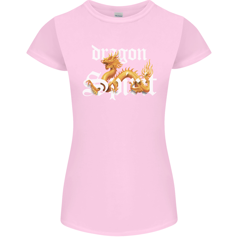 Dragon Spirit Fantasy Womens Petite Cut T-Shirt Light Pink