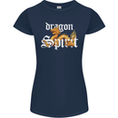 Dragon Spirit Fantasy Womens Petite Cut T-Shirt Navy Blue