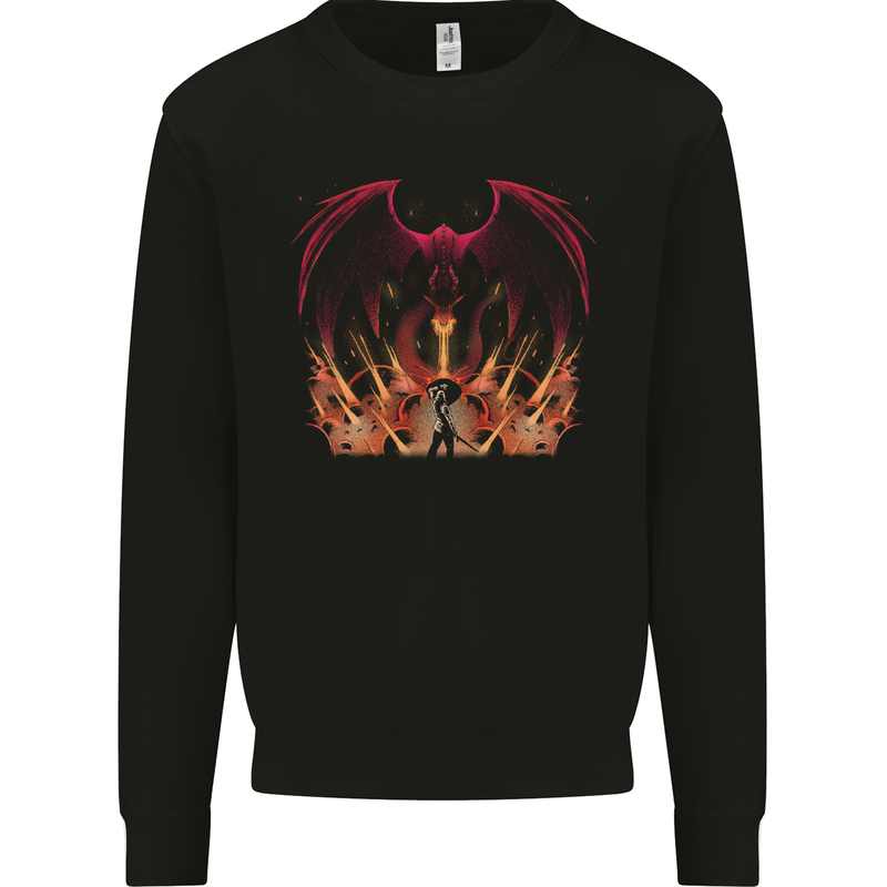 ﻿Dragon St George Crusader Knight Templar Fantasy Mens Sweatshirt Jumper Black
